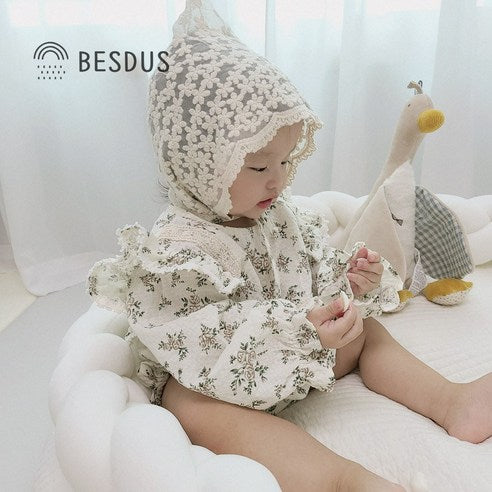 Baths dus infant newborn baby girl baby Alyssa Rose suit set hundred days stone shooting suit space suit dress dress