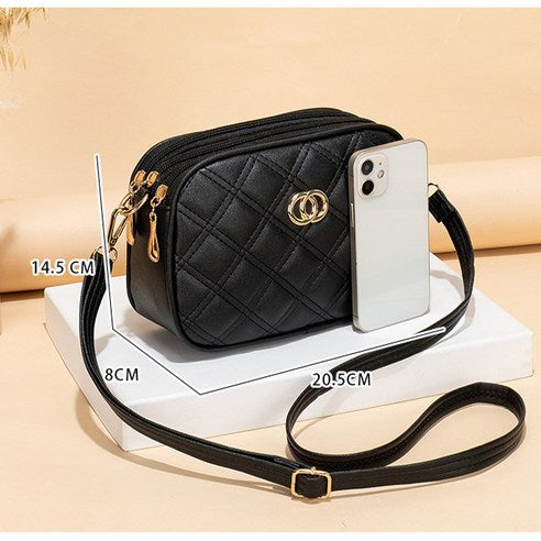 leoQ Women's Leather Mini Lightweight Shoulder Cross Handbag Daily Bag