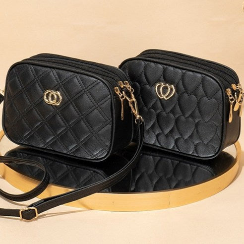 leoQ Women's Leather Mini Lightweight Shoulder Cross Handbag Daily Bag