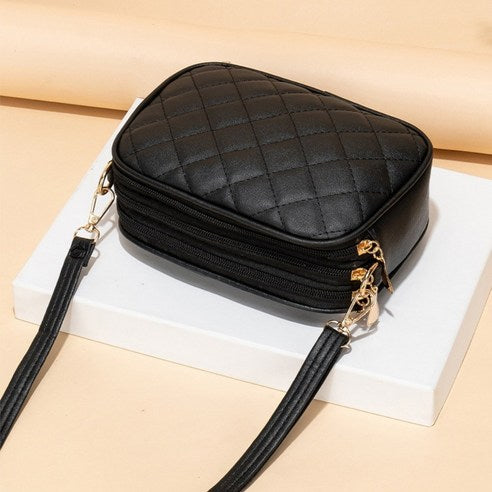 leoQ Women's Leather Mini Lightweight Shoulder Cross Handbag Daily Bag