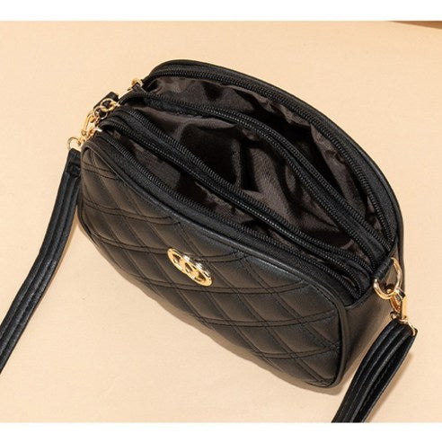 leoQ Women's Leather Mini Lightweight Shoulder Cross Handbag Daily Bag