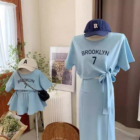 Family Look Summer Family Tee BROOKLYN T-Shirt Short Sleeve Custom Made Mom Dad Daughter Son Group Tee