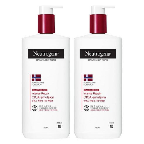 Neutrogena Intense Repair Cica Emulsion Body Lotion, 450ml, 2 Pieces