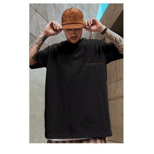 Men's Big Size Loose Fit Short Sleeve Tee Printed Overfit Short Sleeve T-Shirt Box Tee