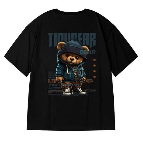 Men's Big Size Loose Fit Short Sleeve Tee Printed Overfit Short Sleeve T-Shirt Box Tee
