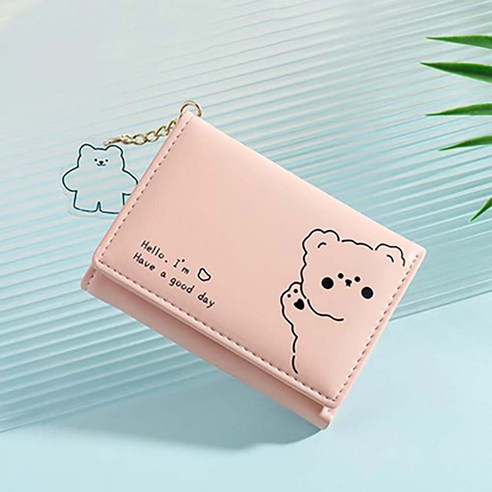 Cute small thin teen student mini-wallet for half wallet college student high school junior high school elementary school student female college student woman