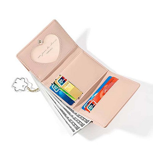 Cute small thin teen student mini-wallet for half wallet college student high school junior high school elementary school student female college student woman