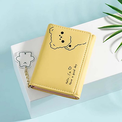 Cute small thin teen student mini-wallet for half wallet college student high school junior high school elementary school student female college student woman