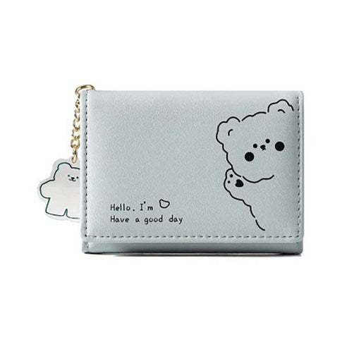 Cute small thin teen student mini-wallet for half wallet college student high school junior high school elementary school student female college student woman