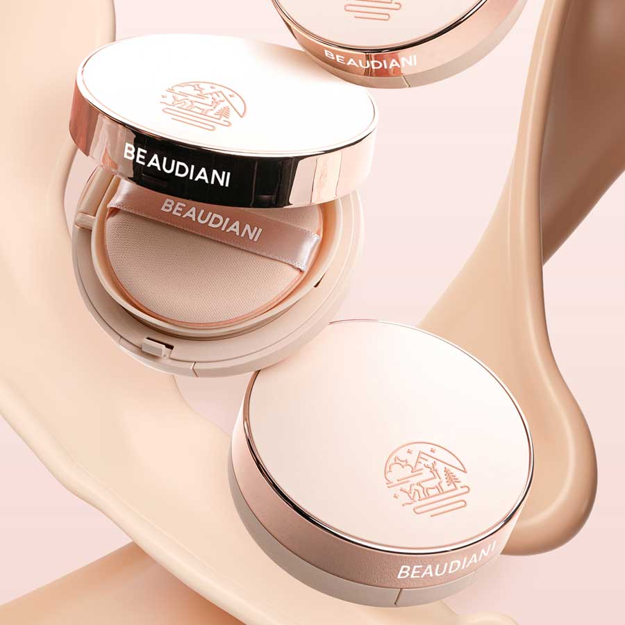 Beaudiani Flight Attendant Pact Duty Free Shop Good Coverage Pore Flight Attendant Solid Water Glow Glossy Fade Cover Cushion Pact Foundation Good Coverage Cushion Pact Cushion Fade Mesh Cushion 12g