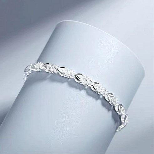 999 Sterling Silver Bracelet Four Leaf Clover