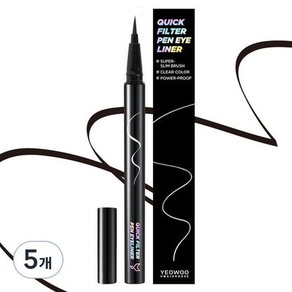 Fox Makeup Waterproof Quick Filter Pen Eyeliner 0.5g, P1 Blackpresso, 2ea