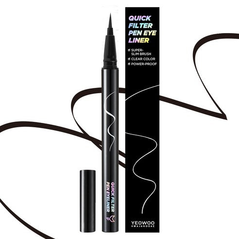 Fox Makeup Waterproof Quick Filter Pen Eyeliner 0.5g, P1 Blackpresso, 2ea