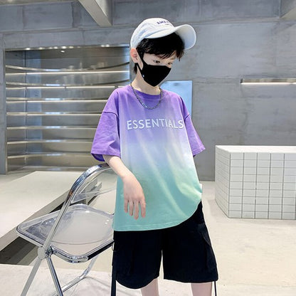 Milk bonbon boy junior high student primary schoolchild short sleeve tee round neck