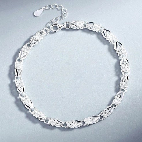 999 Sterling Silver Bracelet Four Leaf Clover