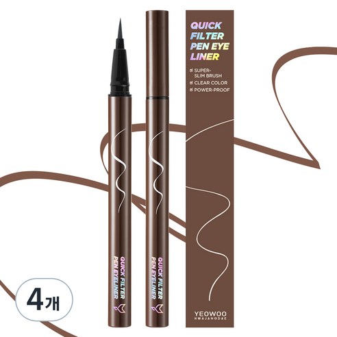 Fox Makeup Waterproof Quick Filter Pen Eyeliner 0.5g, P1 Blackpresso, 2ea