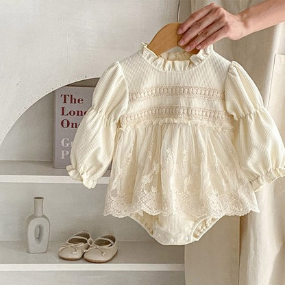 Bathus Girls Baby Race Waffle Suit Whooping Doll Spring Baby Girls Photography Look Wedding Guest Look