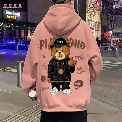 POMTOR Fall Winter Overfit Character Hoodie Couple Sweatshirt