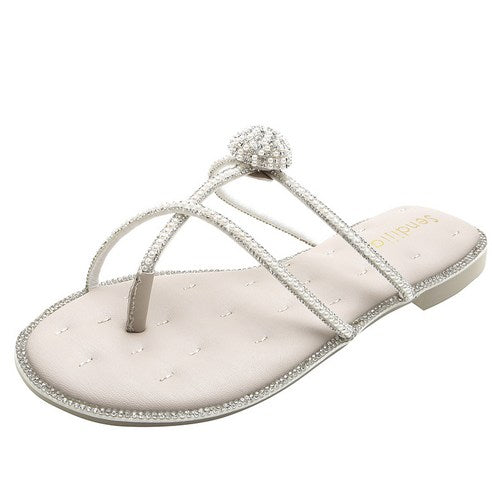 Slippers for the ANYOU woman sandals cubic pearl zori flat sandals women's sandals regulars woman