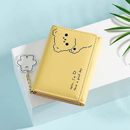 Cute small thin teen student mini-wallet for half wallet college student high school junior high school elementary school student female college student woman